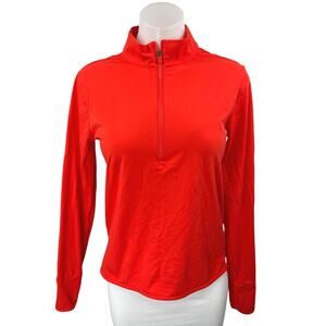 All Access x Bandier Women's Red Long Sleeve Quater Zip Athletic Top Size M